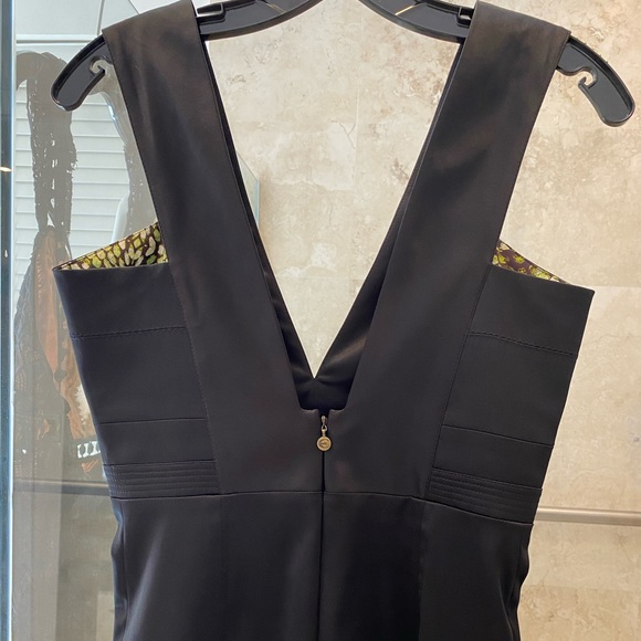 Just Cavalli Satin Low Plunge Bodycon Midi Dress - Picture 6 of 12